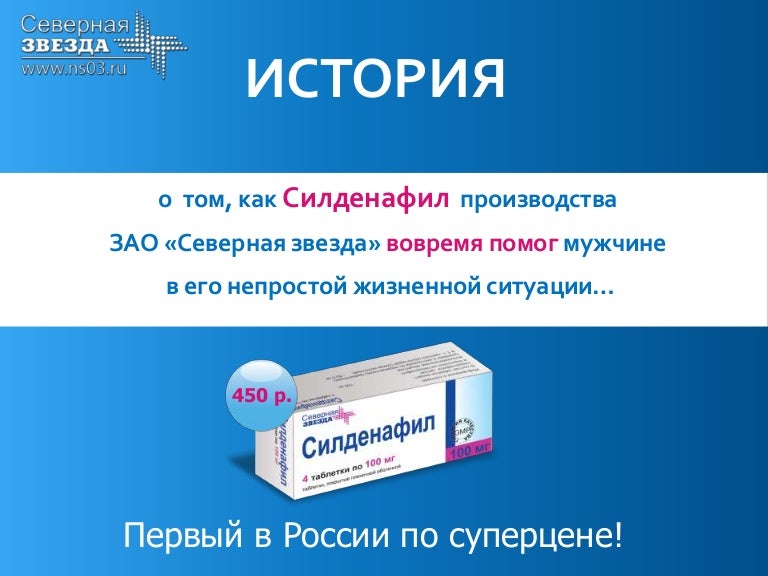 Силденафил — описание вещества, фармакология, применение.